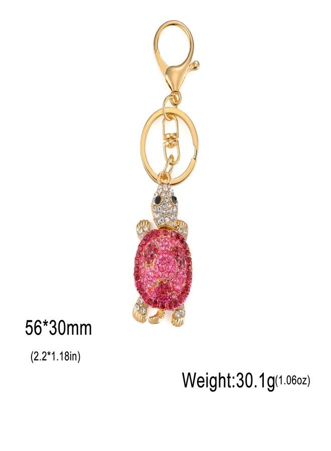 Hyning Turtle Keychain Sparkling Keyring Blingbling Crystal Rhinestones Purse Pendant Handbag Charm (Pink) - Image 2