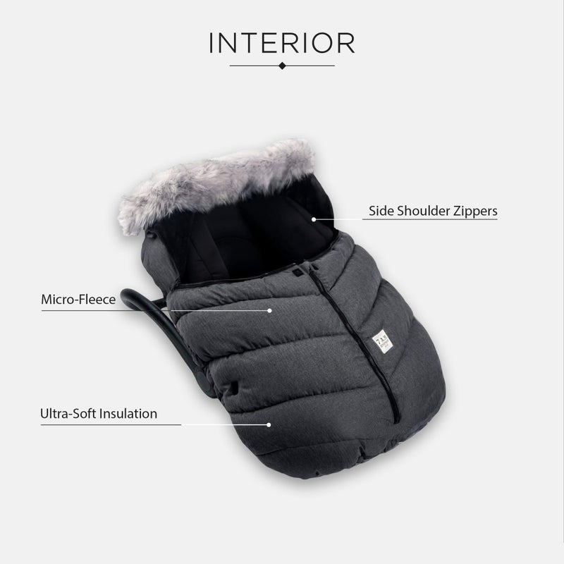7 A.M. 7AM Enfant Car Seat Covers - Cocoon Baby Cover for Boys & Girls, Rain & Snow Repellent, Breathable Windproof, Center Zipper, Universal Fit for Infant Car Seat (0-12M) (Tundra) - Image 3