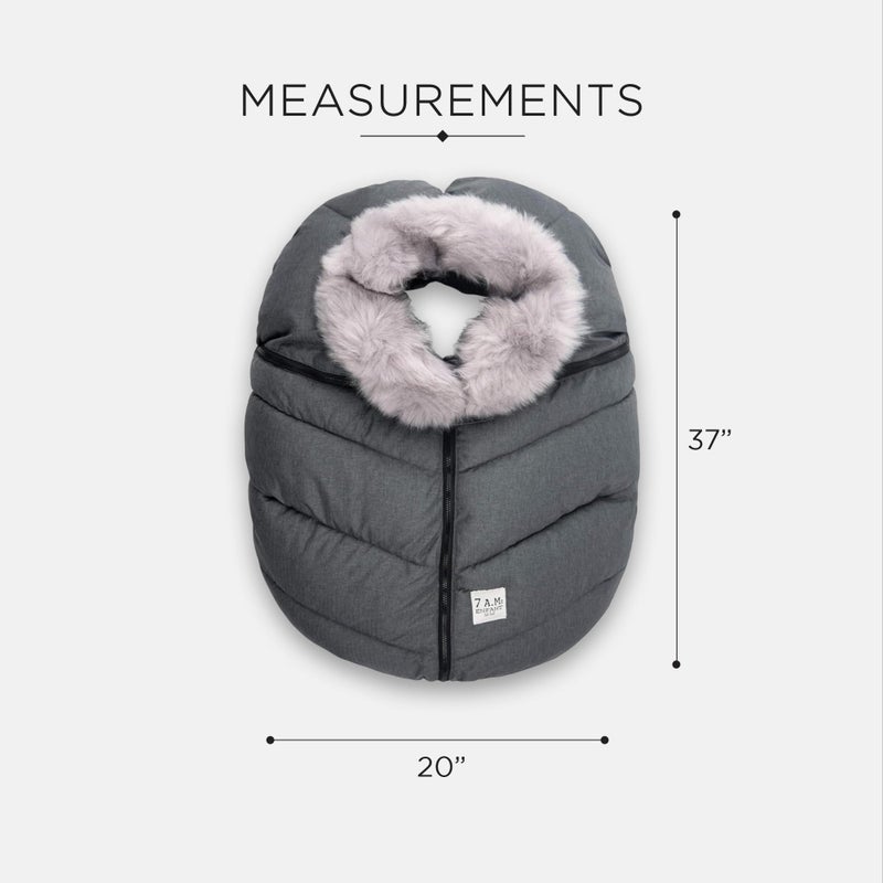 7 A.M. 7AM Enfant Car Seat Covers - Cocoon Baby Cover for Boys & Girls, Rain & Snow Repellent, Breathable Windproof, Center Zipper, Universal Fit for Infant Car Seat (0-12M) (Tundra) - Image 5