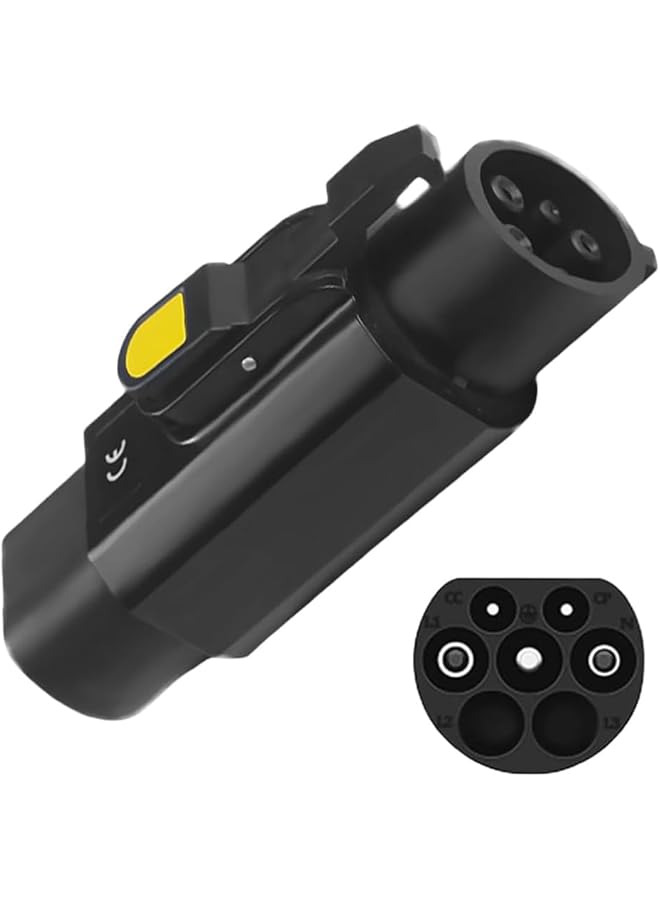 محول شحن السيارات الكهربائية من النوع 2 إلى النوع 1، متوافق مع معايير IEC 62196 وSAE J1772، مع مشبك مضاد للسرقة، IP54، 32 أمبير - Image 1