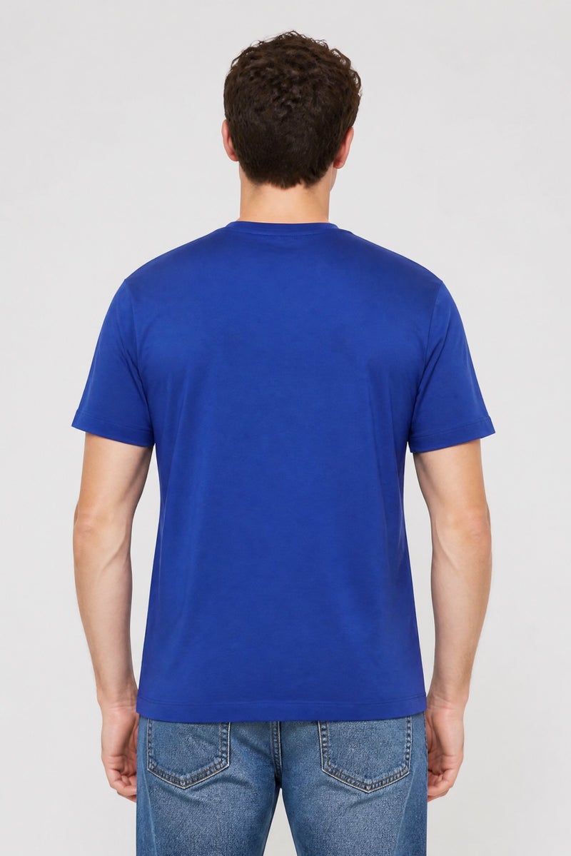 La Martina Men Crew Neck Short Sleeve Brand Logo T-Shirt, Blue - Image 5