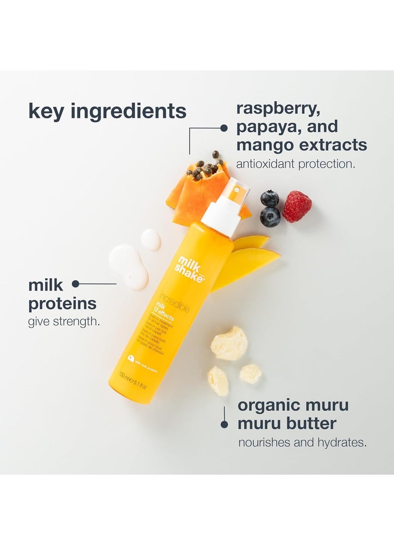 ميلك شيك علاج الشعر الرائع بالحليب الذي يُترك على الشعر لجميع أنواع الشعر، 5.1 أونصة سائلة - Image 2