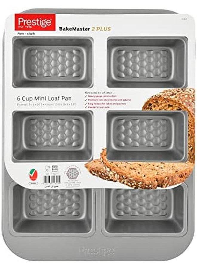 Prestige - Bakemaster Mini Loaf Pan 6 Cup Pr51304 Gray Carbon Steel - Image 1