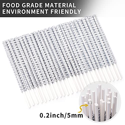 MGWOTH 24 Pack Bling Cake Pop Sticks and Wrapper Kit, Rhinestone Lollipop Making Decor Set with Twist Ties & Bags, Diamond Candy Holder for Chocolate Fruit Dessert Treat Buffet Decor Wedding Party Table - Image 2