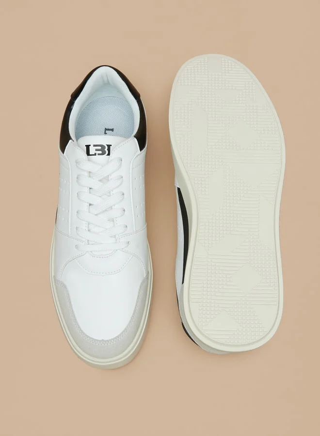 LBL by Shoexpress Men's Textured Low Ankle Sneakers with Lace-Up Closure