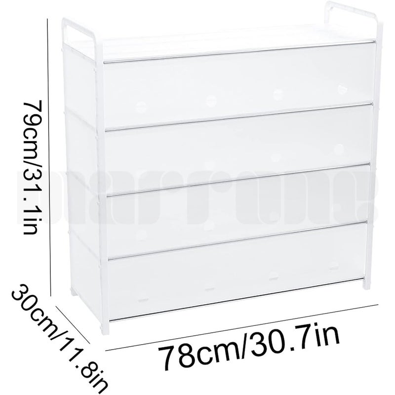 Marrone Shoe Rack 5 Layers of MultiLayer Storage Shoe Rack Simple Shoe Cabinet Dormitory Hallway Shoe Rack Lightweight with Stainless Steel Pipes White - Image 3