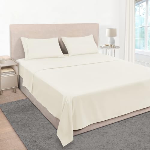 Mejoroom Full Size Sheets - 1800TC Luxury Full Sheets with 16 Inch Deep Pocket - Premium Bedding Collection - Extra Soft, Breathable, Wrinkle, Fade & Stain Resistant - 4 Piece (Full, Ivory) - Image 2