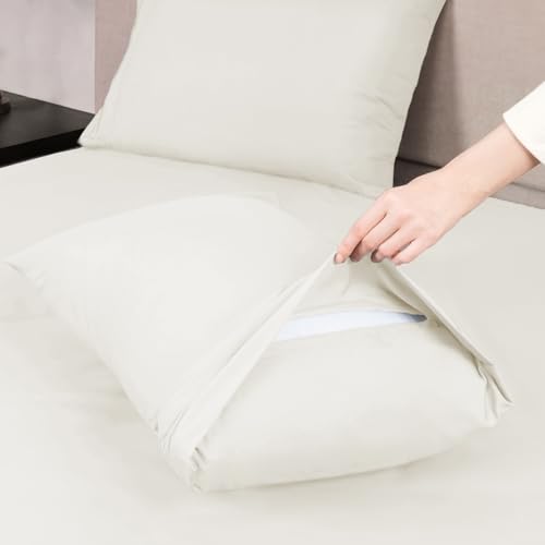 Mejoroom Full Size Sheets - 1800TC Luxury Full Sheets with 16 Inch Deep Pocket - Premium Bedding Collection - Extra Soft, Breathable, Wrinkle, Fade & Stain Resistant - 4 Piece (Full, Ivory) - Image 4