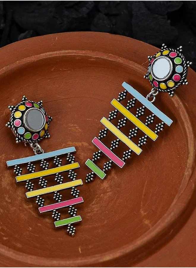 فويلا Folklore Colourful Layered Enamelled Earrings