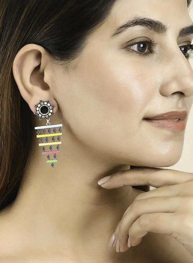 فويلا Folklore Colourful Layered Enamelled Earrings