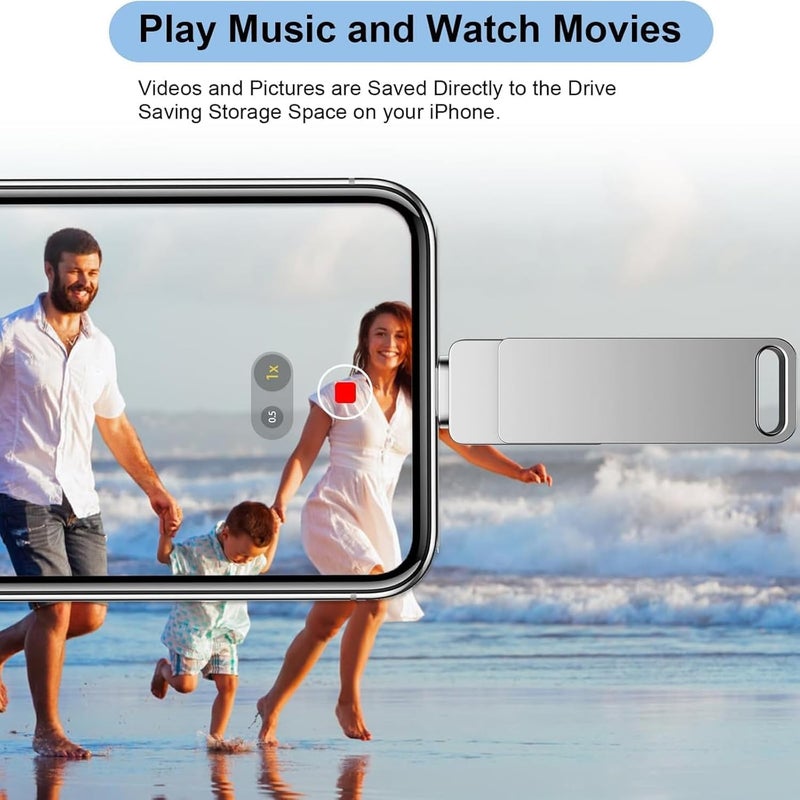LINJIE 1Tb Usb 3.0 Flash Drive,1Tbs Usb 3.0 Memory Stick Thumb Drive Usb,Photo Storage Memory Stick External Storage Compatible,Compatible With Iphone, Android, Laptops & Tablets.(Silver) (1TB) - Image 4
