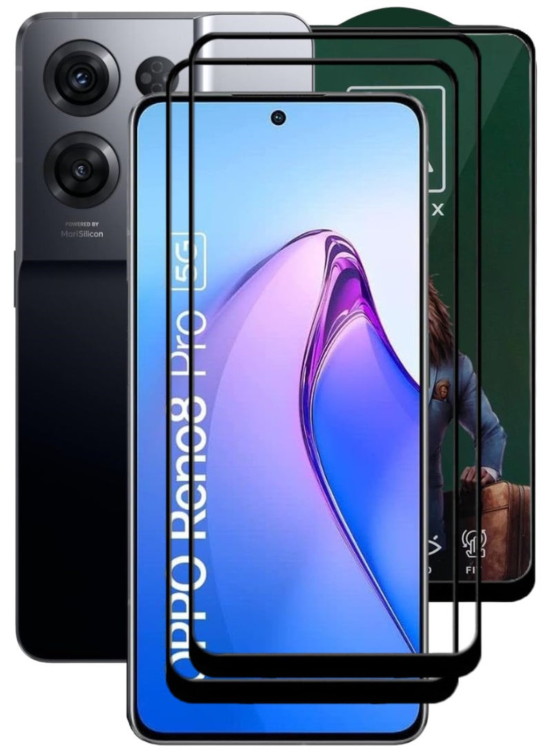 ACLIX 2 Pieces Antistatic ESD Dustproof Premium Quality High Definition Tempered Glass Screen Protector Designed For Oppo Reno8 Pro - Image 1