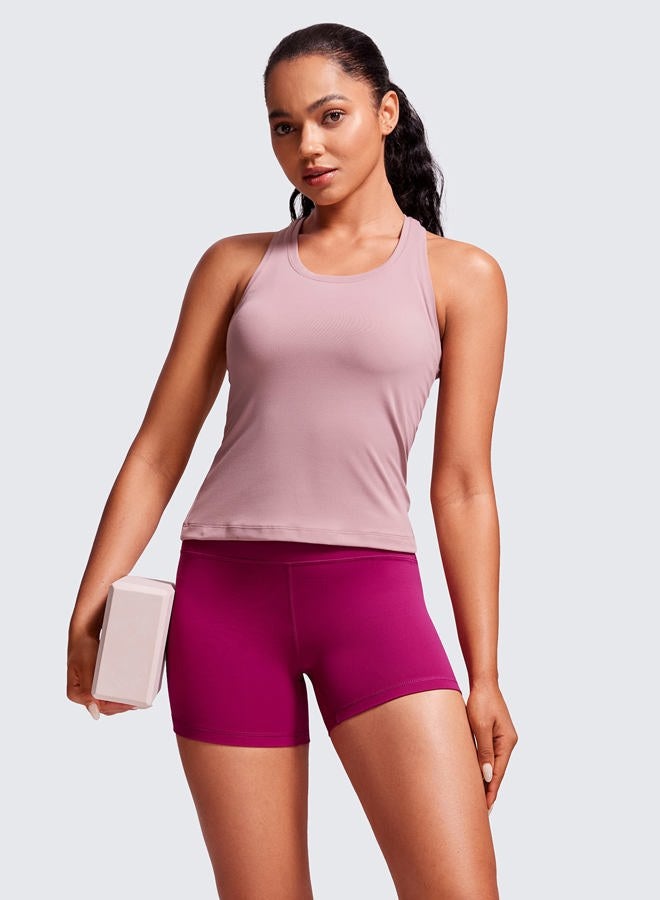Naturenetics Womens Butterluxe Biker Shorts 4'' - High Waisted Booty Workout Volleyball Yoga Spandex Magenta Purple X-Small  - Image 3