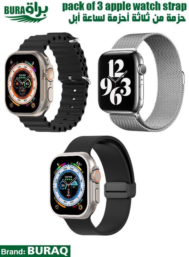 Apple Watch Band Strap For Apple Watch Ultra 2/Ultra 49mm, Series 10 46mm, 9/8/7 45mm, SE2/SE/6/5/4 44mm, 3/2/1 42mm