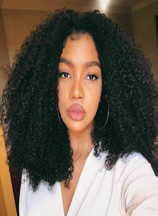 BLY Mongolian Afro Kinky Curly Boho Human Braiding Hair 3 Bundles (14 16 18inches) Unprocessed Hair Weave Weft Big Hair for Black Women Natural Color - Image 1