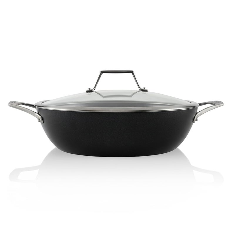 TECHEF Onyx Collection Nonstick Everyday Pan With Lid 5 Qt Deep Frying Pan With Lid For Sauteing Frying And Simmering Induction Ready PFOAFree Made In Korea