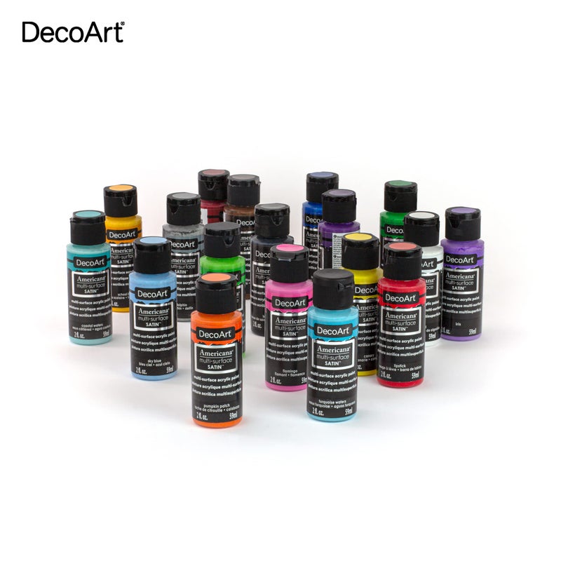 DecoArt Americana Multi-Surface Satin Favorites Sample Kit for Wood, Metal, Glass, Ceramics, Fabric, Paper, Terra Cotta, Most Plastics and More - Image 4