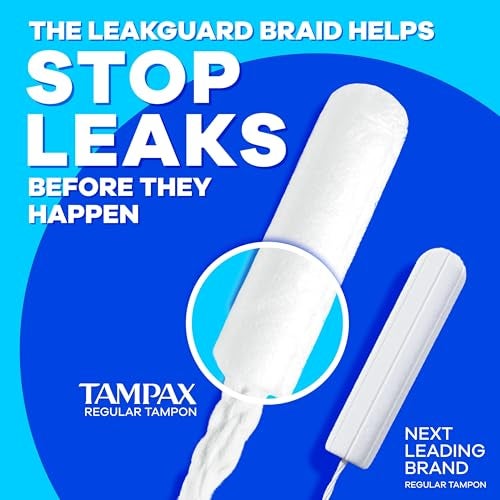 Tampax Compact Pearl Tampons for Women Multipack, with LeakGuard Braid & Extendable Applicator, Regular/Super/Super Plus Absorbency, Compact Extendable Applicator, Unscented, 45 Count - Image 3