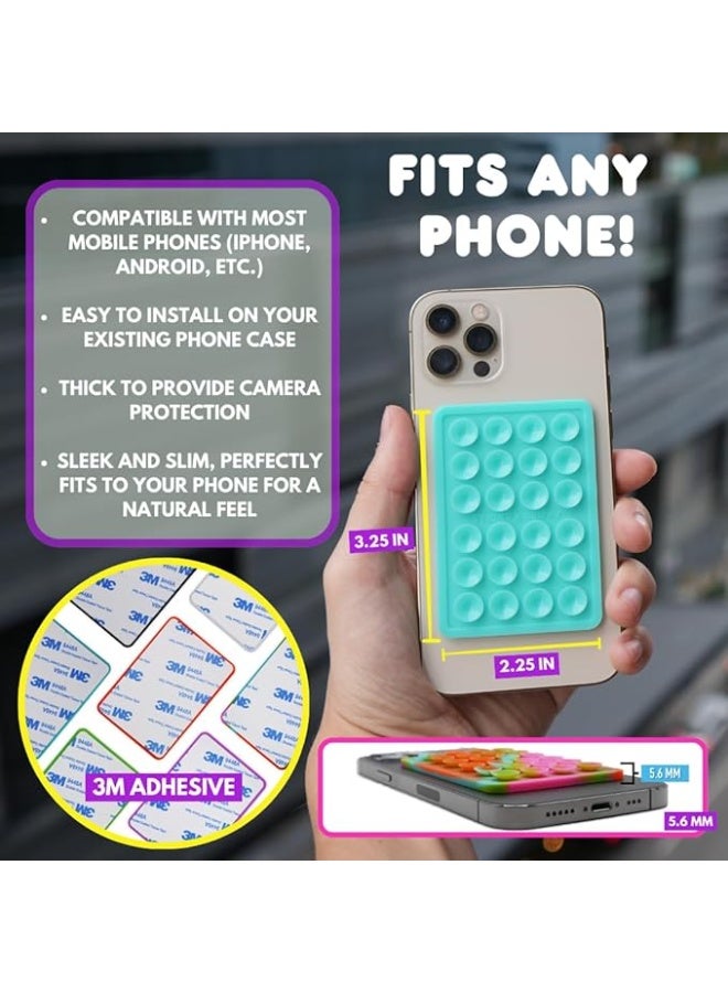 StickyGrippy Suction Phone Case Mount, Sillicon Adhesive Phone Accessory for iPhone and Android, Hands-Free Fidget Toy Mirror Shower Phone Holder, Tiktok Videos and Selfies (Pearl Blue) - Image 5