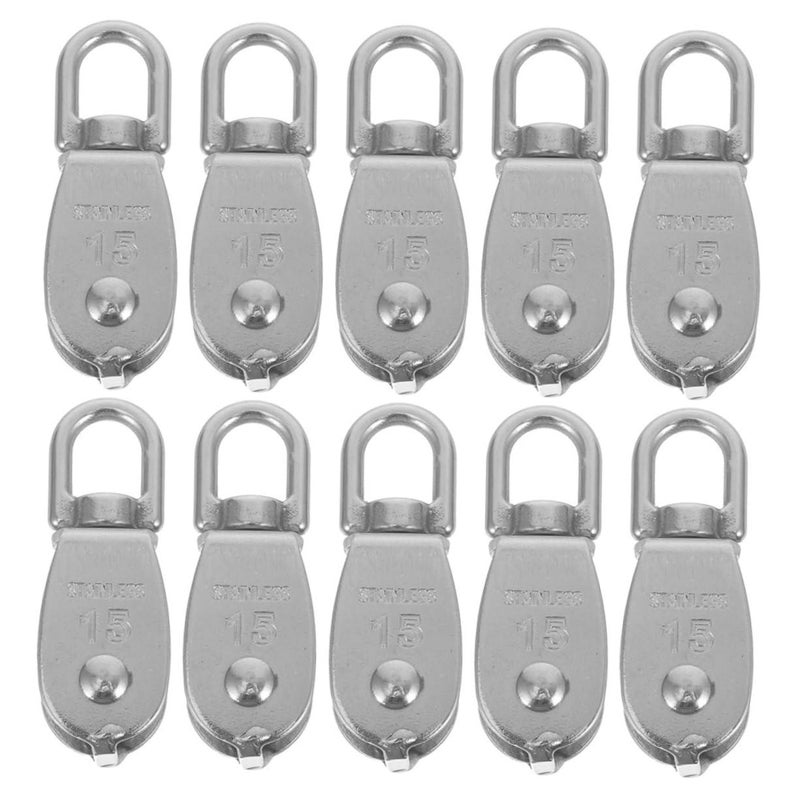Heavy Duty Stainless Steel Single Pulley Block 10Pcs Set for Lifting and Towing - Image 2