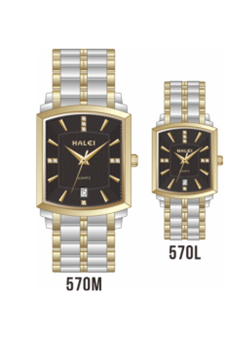 HALEI Harley 570M or 570L Quartz Simple Couple Watch - Image 1