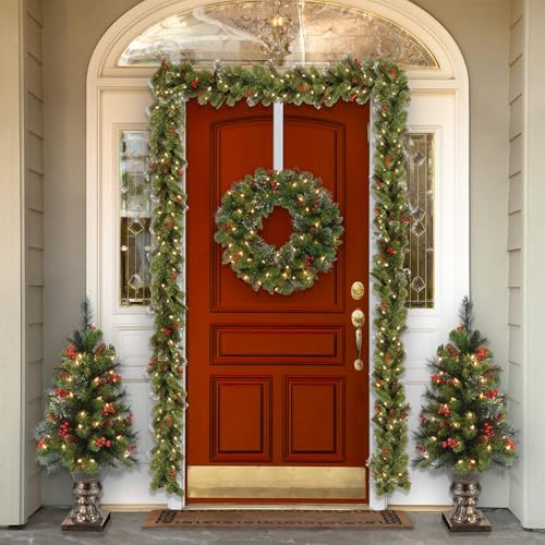 HEYHOUSE Wreath Hanger,Adjustable Length 14.9-25 Inch Metal Door Hanger,Wreath Hanger for Front Door 20 lbs Larger Christmas Wreaths Decorations HookWhite - Image 2