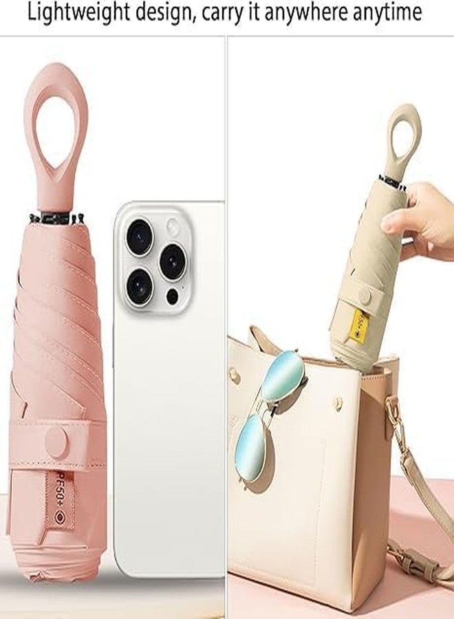 OLAMLY Mini Sun Travel Umbrella Ring handle | Coating Layer Fabric Compact Folding Purse Umbrella |Lightweight Small Portable Umbrellas | Rain Sun, Blocking, Anti UPF 50 UV Protection For Men, Women, Kids - Image 4