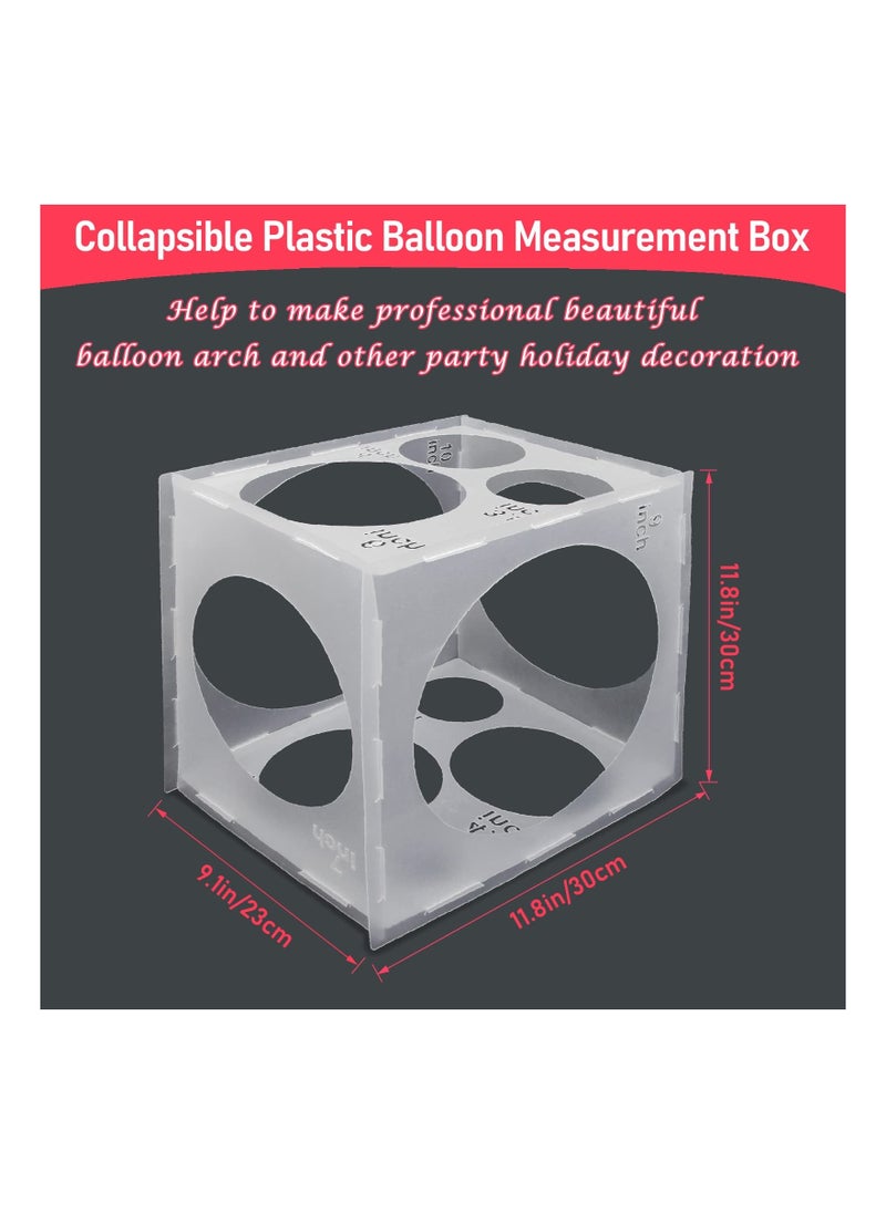 null - 2Pack 11 Holes Adjustable Balloon Sizer Cube Box, 2-10 Inch Balloon Sizer Box Collapsible Balloon Size Checker Tool Balloon Size Measurement Tool for Party Balloon Decoration, Balloon Arches - Image 1