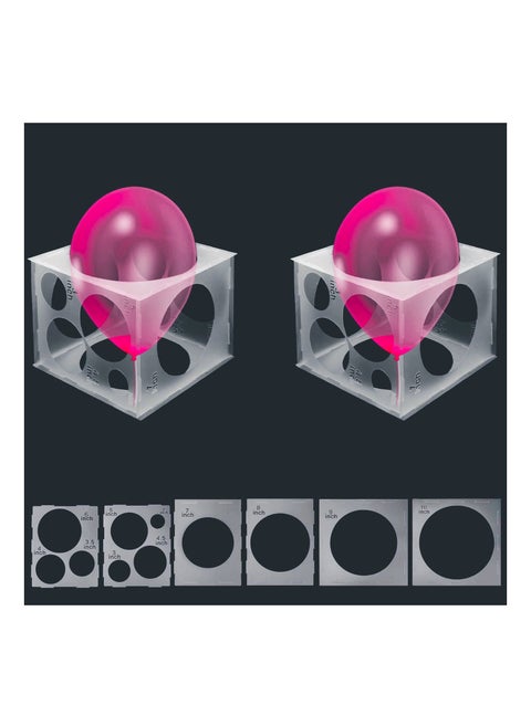 2Pack 11 Holes Adjustable Balloon Sizer Cube Box, 2-10 Inch Balloon Sizer Box Collapsible Balloon Size Checker Tool Balloon Size Measurement Tool for Party Balloon Decoration, Balloon Arches