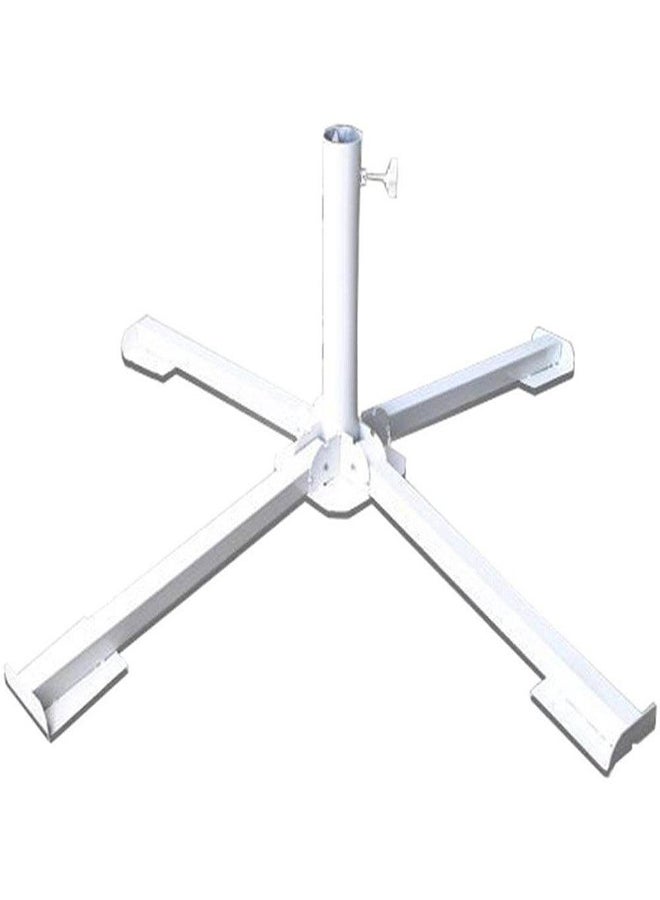 Procamp قاعدة مظلة قابلة للطي من PROCAMP بواسطة ADVENTURE HQ - أبيض | إطار معدني قوي | حديد مقسى مقاوم للصدأ