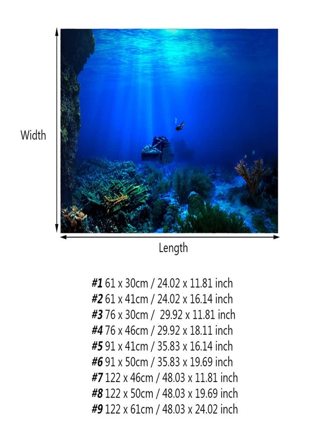 FILFEEL Aquarium Background Fish Decorations Pictures, PVC Adhesive Undersea Backdrop, Adhesive Seaworld Background Poster for Aquarium Fish Decoration 61 * 41cm - Image 5