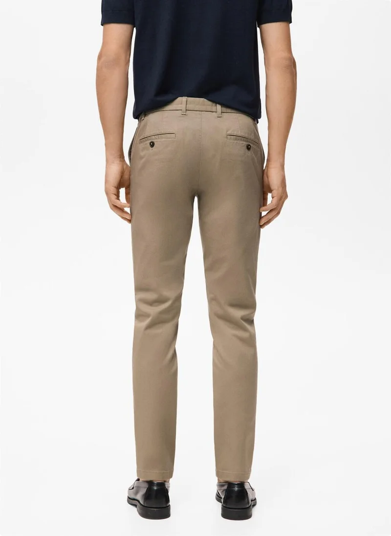 Mango Man Barna slim-fit twill chino trousers