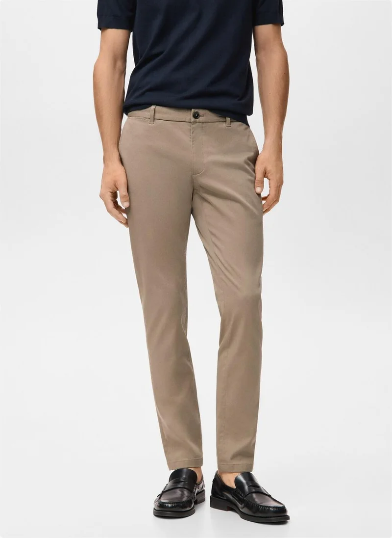 Barna slim-fit twill chino trousers