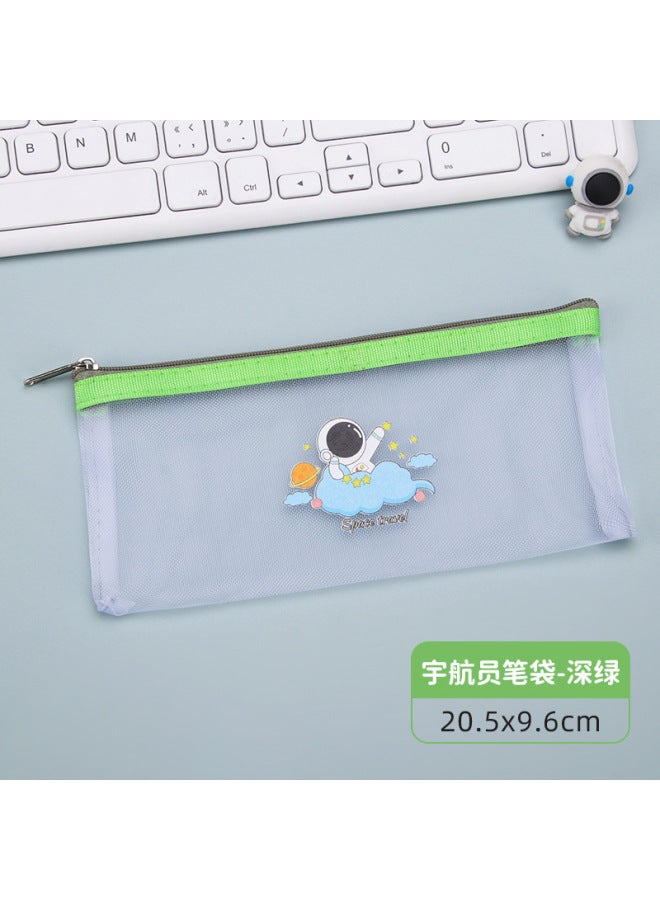 HELPS New Mesh Pencil Bag Astronaut Simple Zipper File Bag Student Examination Large Capacity Pencil Bag Stationery - Image 1