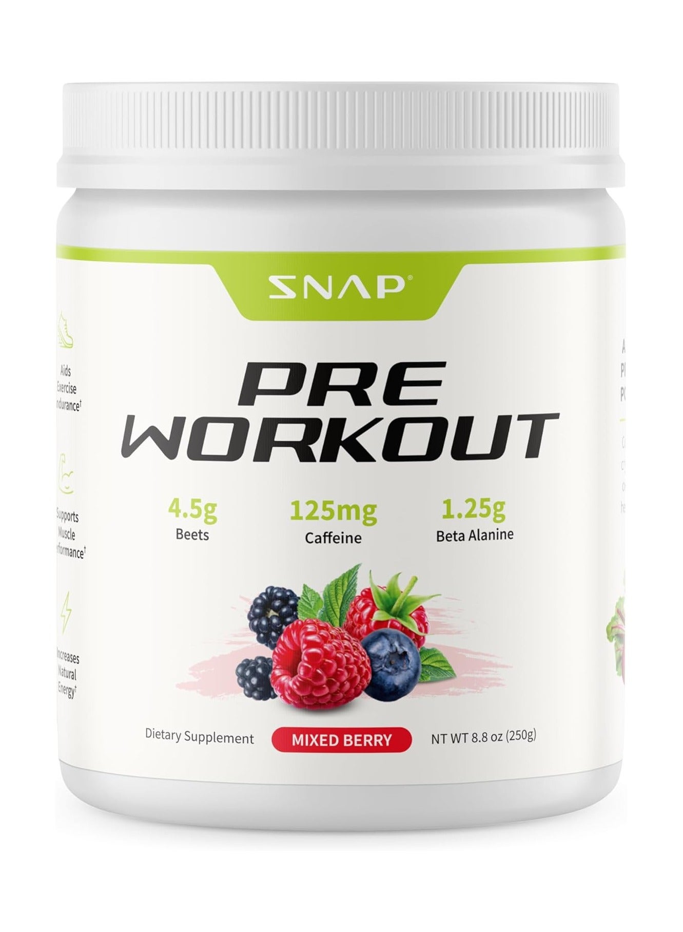 Organic Nitric Oxide Preworkout Booster, Natural Energy & Blood Flow - Beets Superfood Support Muscle Performance, Heart Health & Endurance, 250g (30 Servings)