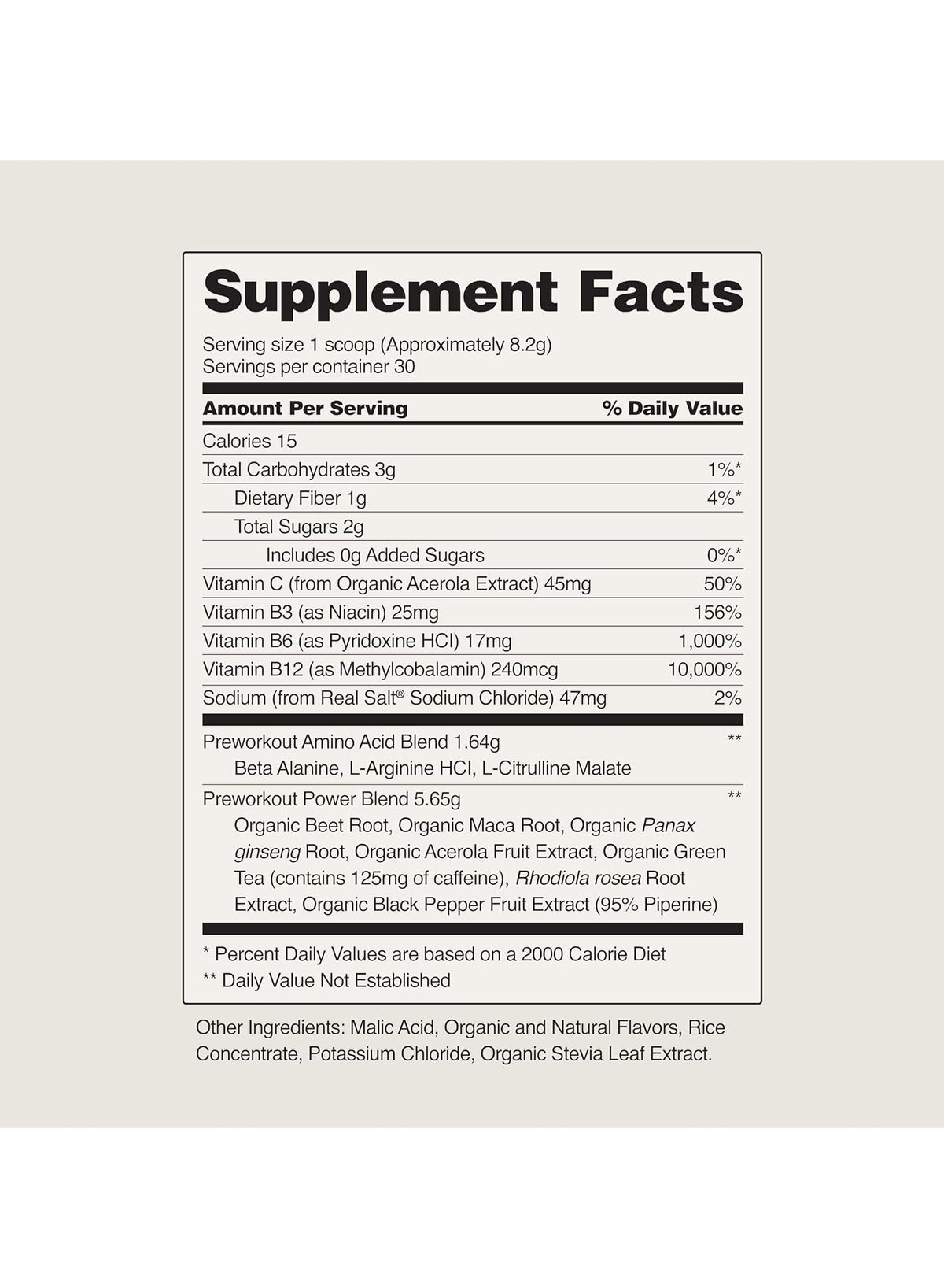Organic Nitric Oxide Preworkout Booster, Natural Energy & Blood Flow - Beets Superfood Support Muscle Performance, Heart Health & Endurance, 250G (30 Servings)