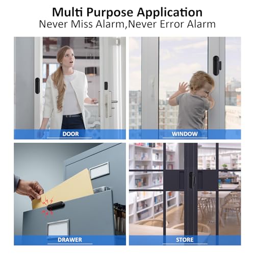 METAK Window and Door Alarm When Opened (2 Pack) for Kids Safety/Home Security, Sliding Front Door Opening Sensor Alarms for Dementia, 120dB Burglar Alert, Ideal for Business, Garage, Apartment,House, Black - Image 4