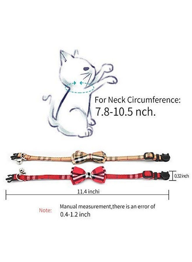 Chukchi 2 Pack/Set Cat Collar Breakaway With Cute Bow Tie And Bell For Kitty And Some Puppies, Adjustable From 7.810.5 Inch (Black+Brown) - Image 4