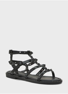 Truffle Multi Strap Ankle Strap Stud Sandal  - Image 2