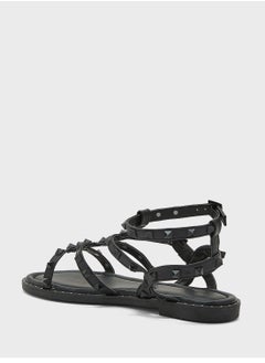 Truffle Multi Strap Ankle Strap Stud Sandal  - Image 3