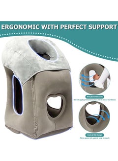GGEROU Inflatable Travel Pillow,Neck Pillow,Portable Pillow,Comfortable Neck Support Head,Multifunctional Neck and Head Support Lap Pillow for Airplanes Trains Buses Office Napping Pillow  - Image 3