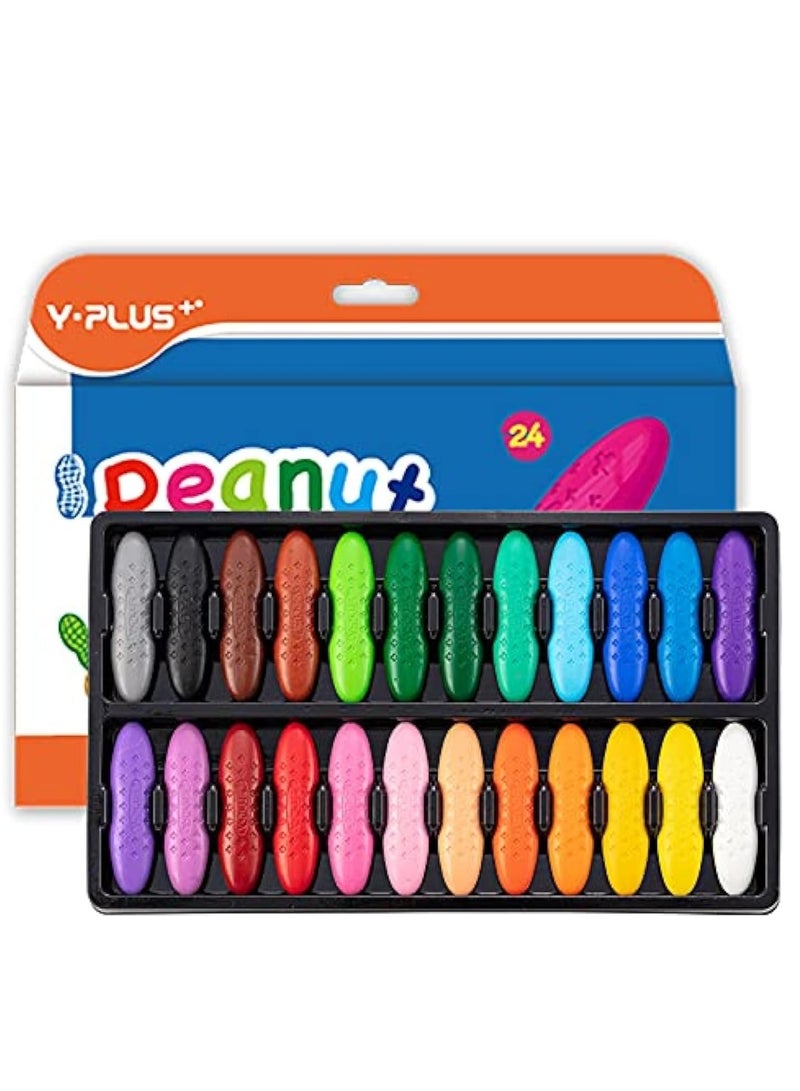 YPLUS Peanut Crayons for Kids, 24 Colors Washable Toddler Crayons, Non-Toxic Baby Crayons for ages 2-4, 1-3, 4-8, Coloring Art Supplies… - Image 1