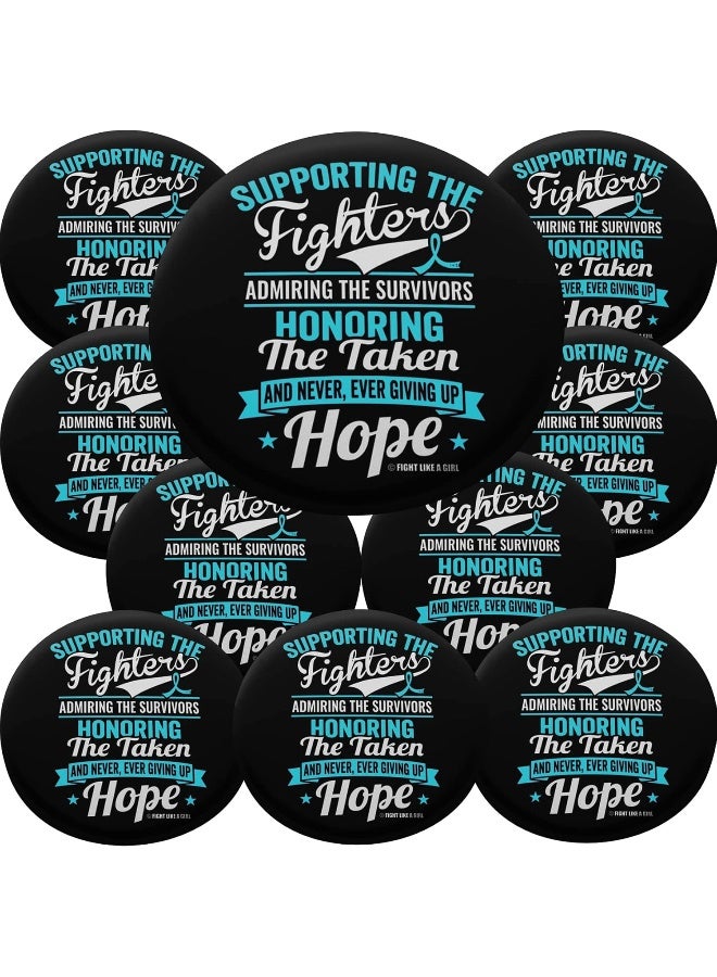 Fight Like a Girl Fight Like a Girl Supporting Admiring Honoring Round Buttons/Pins/Badges for Cancer/Disease Awareness and Support  - Image 1