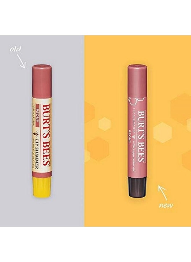 Burt's Bees مجموعة أحمر الشفاه اللامعة، مرطب الشفاه الملون لترطيب طوال اليوم مع لمسة نهائية مصطبغة متوهجة من أصل طبيعي ولون قابل للبناء من الفاوانيا (عبوة من 4 قطع)  - Image 2