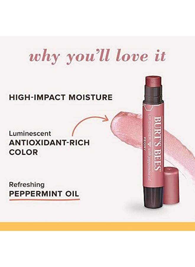 Burt's Bees مجموعة أحمر الشفاه اللامعة، مرطب الشفاه الملون لترطيب طوال اليوم مع لمسة نهائية مصطبغة متوهجة من أصل طبيعي ولون قابل للبناء من الفاوانيا (عبوة من 4 قطع)  - Image 5