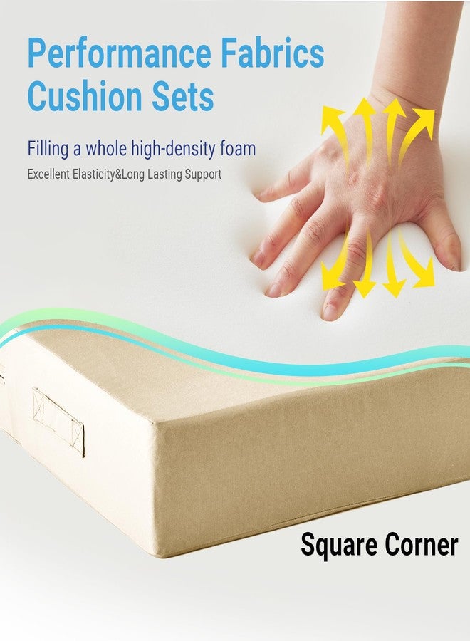 IPYNBAP Outdoor Cushions for Patio Furniture，Outdoor Seat Cushion Set 24 x 24 x 5.75 Inch，Waterproof & Fade Resistant Outdoor Chair Cushions，Deep Patio Chair Cushion with Removable Cover，Beige - Image 4