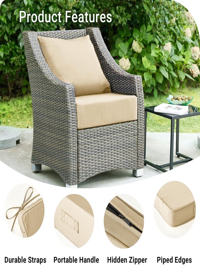 IPYNBAP Outdoor Cushions for Patio Furniture，Outdoor Seat Cushion Set 24 x 24 x 5.75 Inch，Waterproof & Fade Resistant Outdoor Chair Cushions，Deep Patio Chair Cushion with Removable Cover，Beige - Image 5