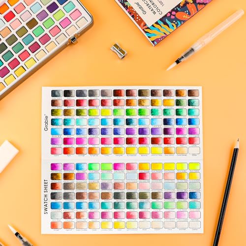 Grabie Watercolor Paint Set, Watercolor Paints, 168 Colors, Painting Set of Coloring Book, Water Brushes and Drawing Pencil, Art Supplies, Perfect Starter Kit for Watercolor Painting - Image 4