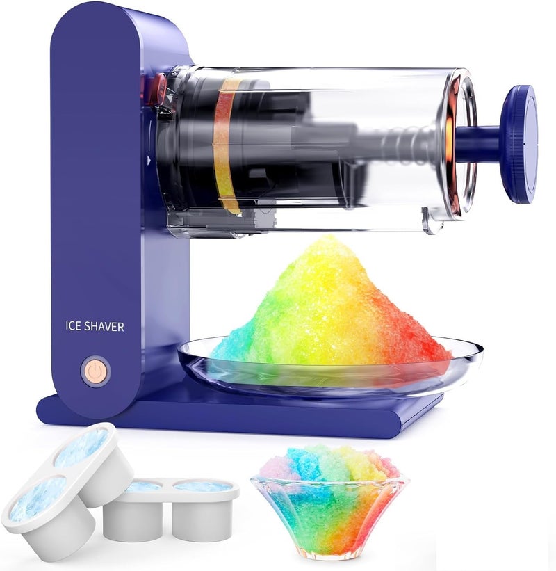 ISTARA Istara Shaved Ice Snow Cone Machine Slushie Machine with 2 Reusable Plastic Ice Mold and Stainless Steel BladesKitchen Electric Cocktail Margarita TableTop Ice Crusher  - Image 1
