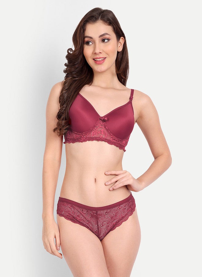 FIMS Pack Of 2 Lingerie Set - White and Maroon - Image 2
